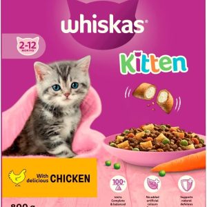 Whiskas Junior Chicken 800g Bag, Kitten Cat Dry Food