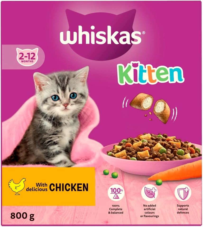 Whiskas Junior Chicken 800g Bag, Kitten Cat Dry Food