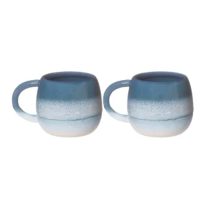 Sass & Belle Mojave Glaze Espresso Blue Mug - Set of 2