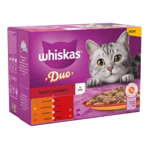 Whiskas 1+ Adult Duo Meaty Combos In Jelly Pouches 12 x 85g