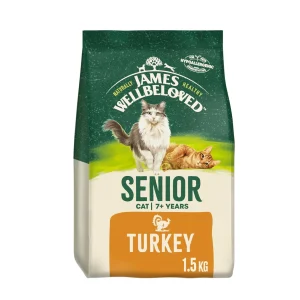 James Wellbeloved Senior Turkey 1.5 kg Bag, Hypoallergenic Dry Cat Food