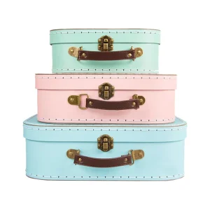 Set of 3 Retro Storage Suitcases