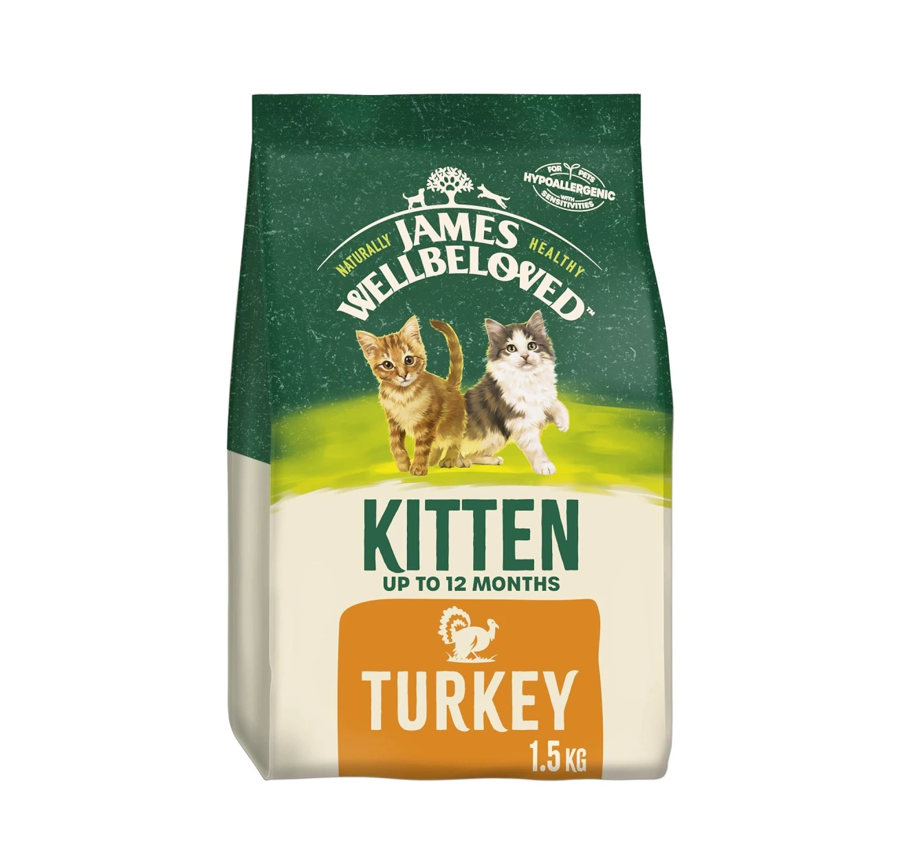 James Wellbeloved Junior Turkey 1.5 kg Bag, Hypoallergenic Kitten Dry Cat Food
