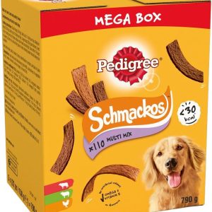 Pedigree Schmackos Mega Pack 110 Strips Snacks, Dog Treat Multipack with Beef, Lamb and Poultry Flavours, 790 g (Pack of 1)